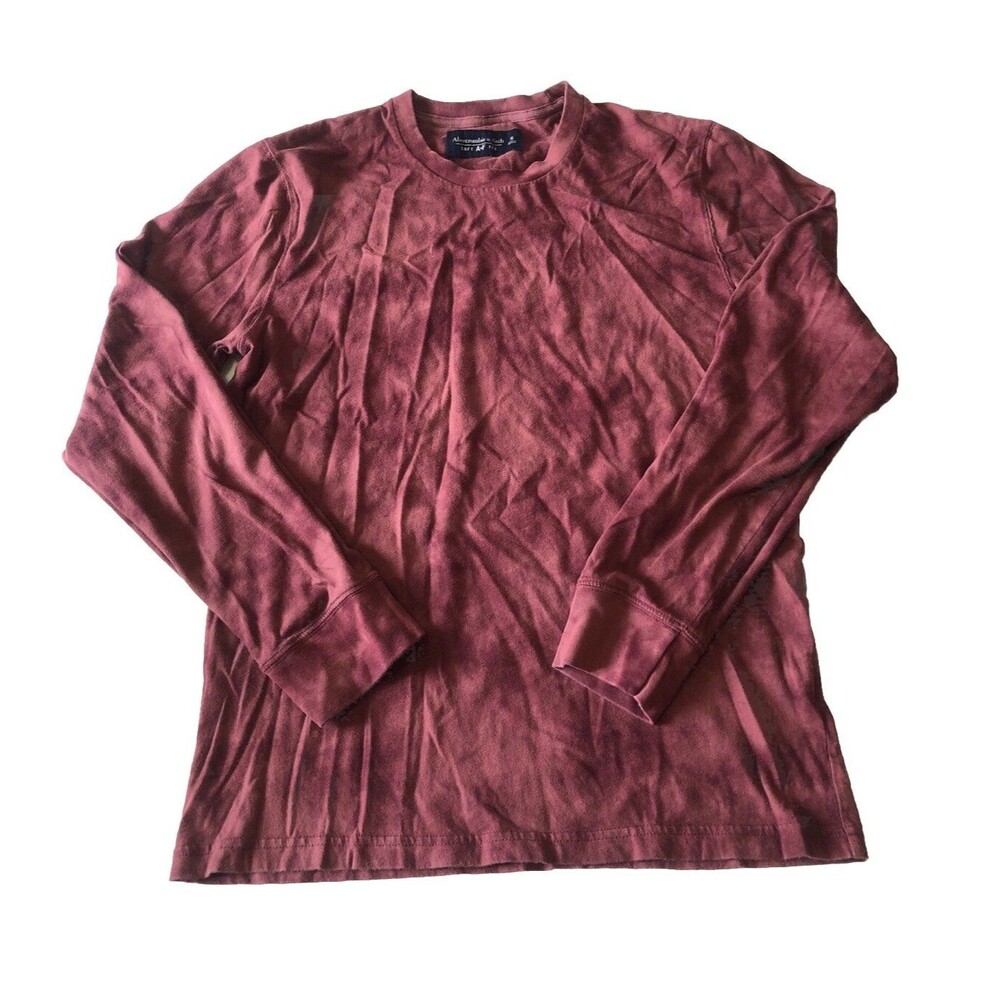 Abercrombie & Fitch Women’s Soft A+F Maroon Tie  Dye  Long-sleeve Tee Size Small